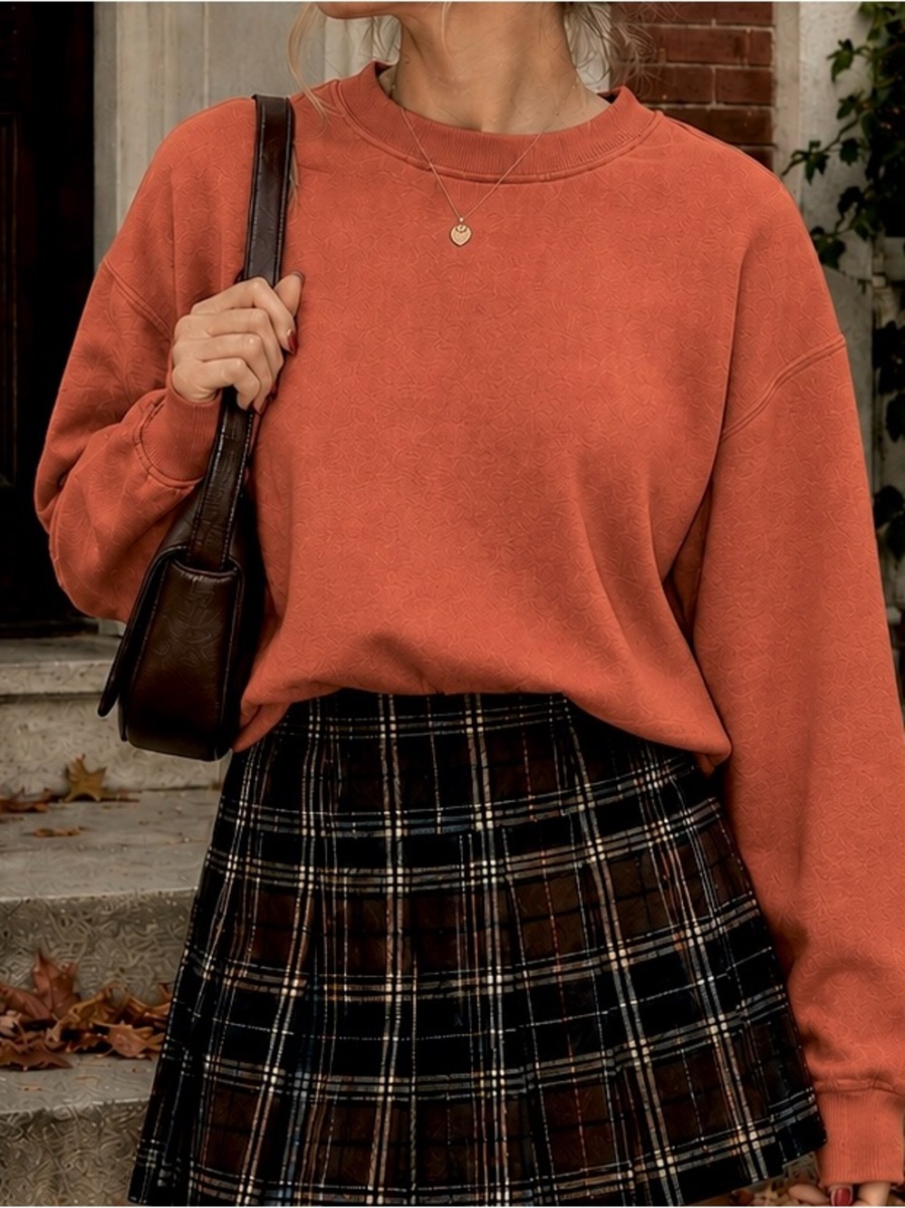 Cute burnt orange crew neck